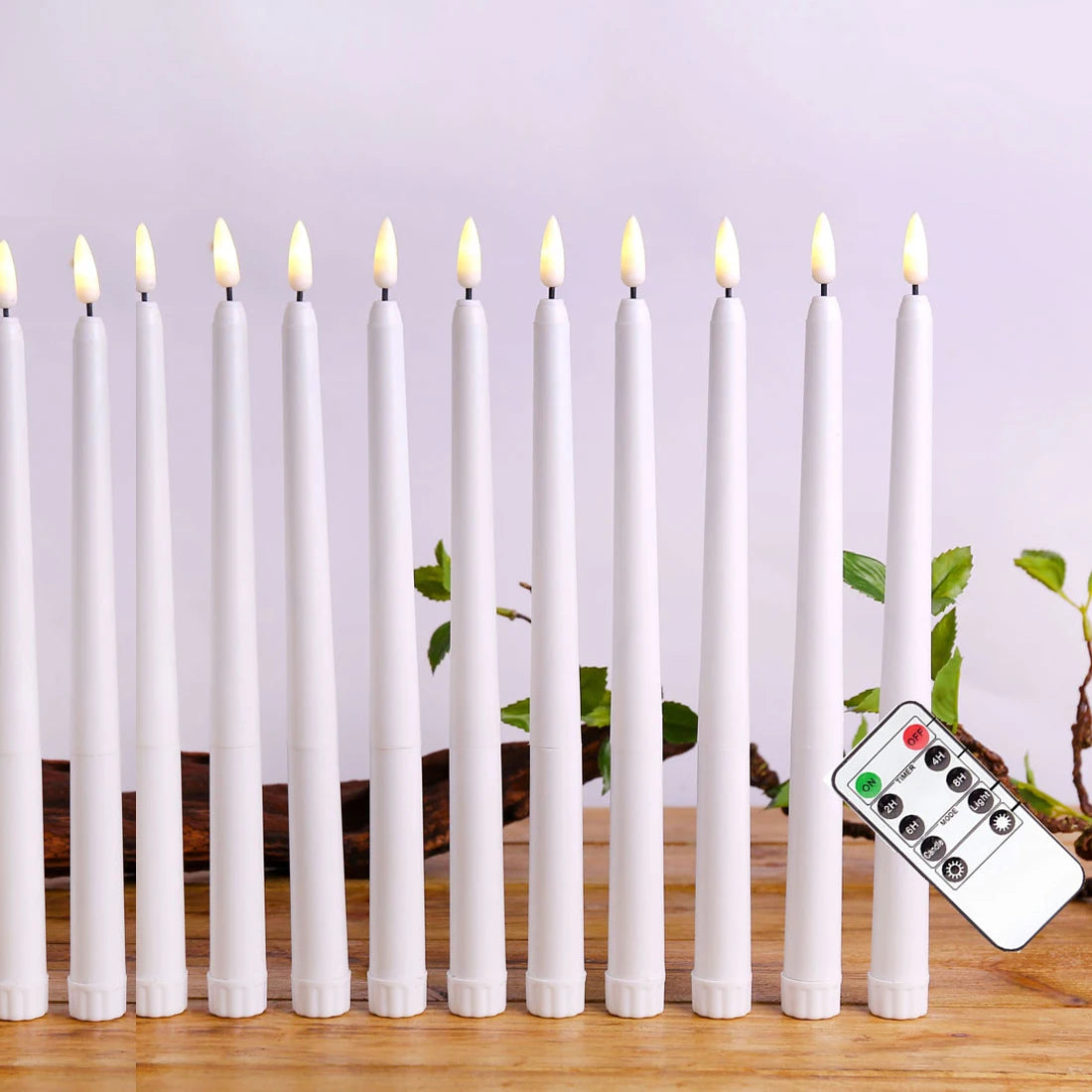Wedding LED Flameless Taper Candles 11inch/28cm Battery Operated Fake Flickering Realistic Window Candlesticks For Holiday