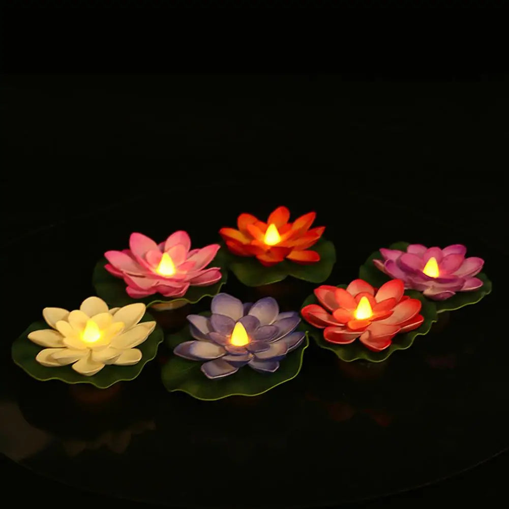 Lotus Night Light Floating Water Flower  Lotus Sensor Night Lamp Floating WaterGlow Flower Lamps Garden Decor Festive Wishing