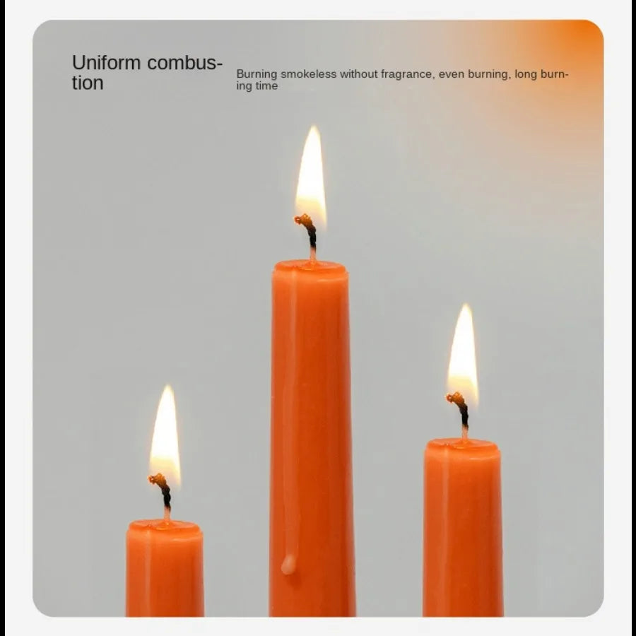4pcs/set 9.84in gradient color long stem candles, unscented smokeless taper candles for wedding restaurant and home decoration