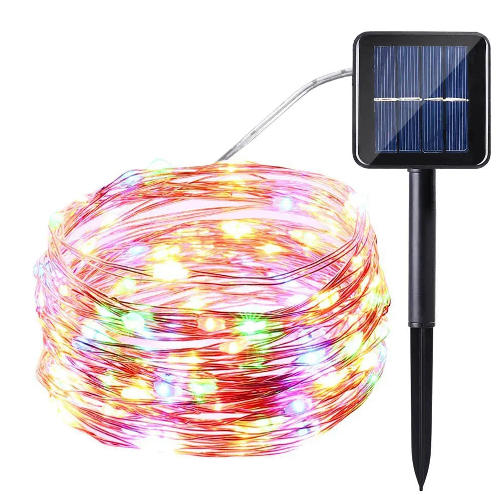 12/22/32M Solar LED Fairy String Lights Waterproof Outdoor Garland Lamp Christmas Party Garden Patio Wedding Festival Decoration