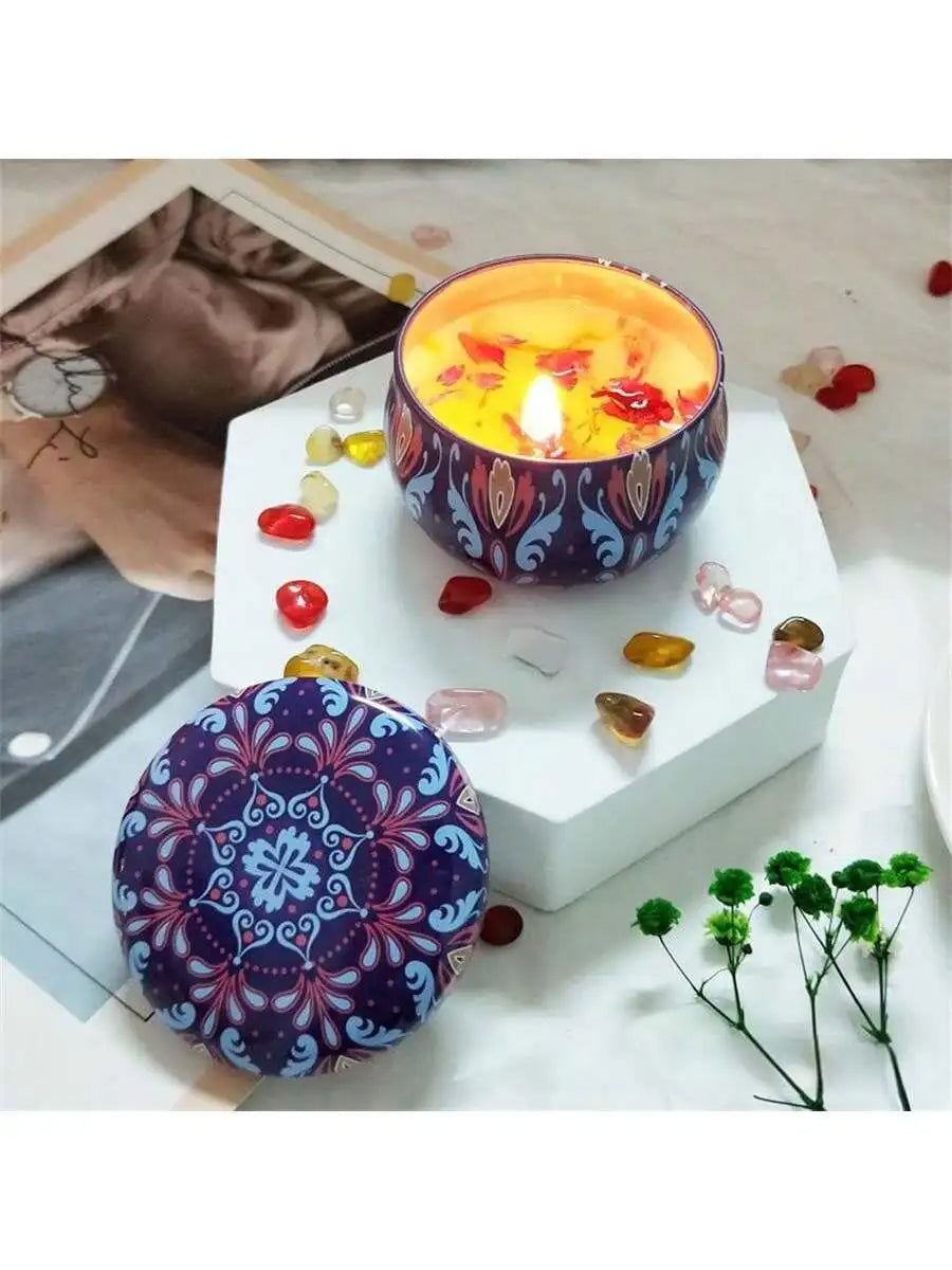 4 cans/set of hot melt wax aromatherapy set, homemade soy candle cup, flower candles for wedding and holiday decoration