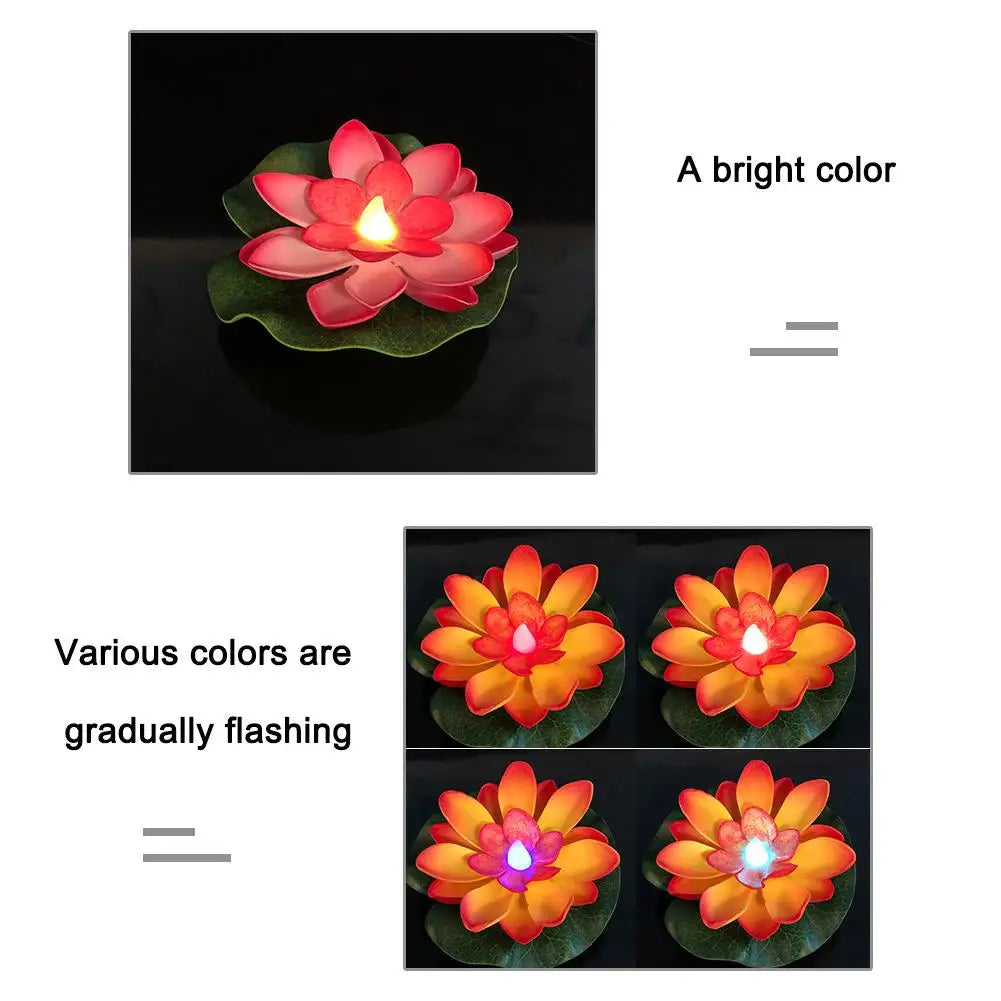 Lotus Night Light Floating Water Flower  Lotus Sensor Night Lamp Floating WaterGlow Flower Lamps Garden Decor Festive Wishing
