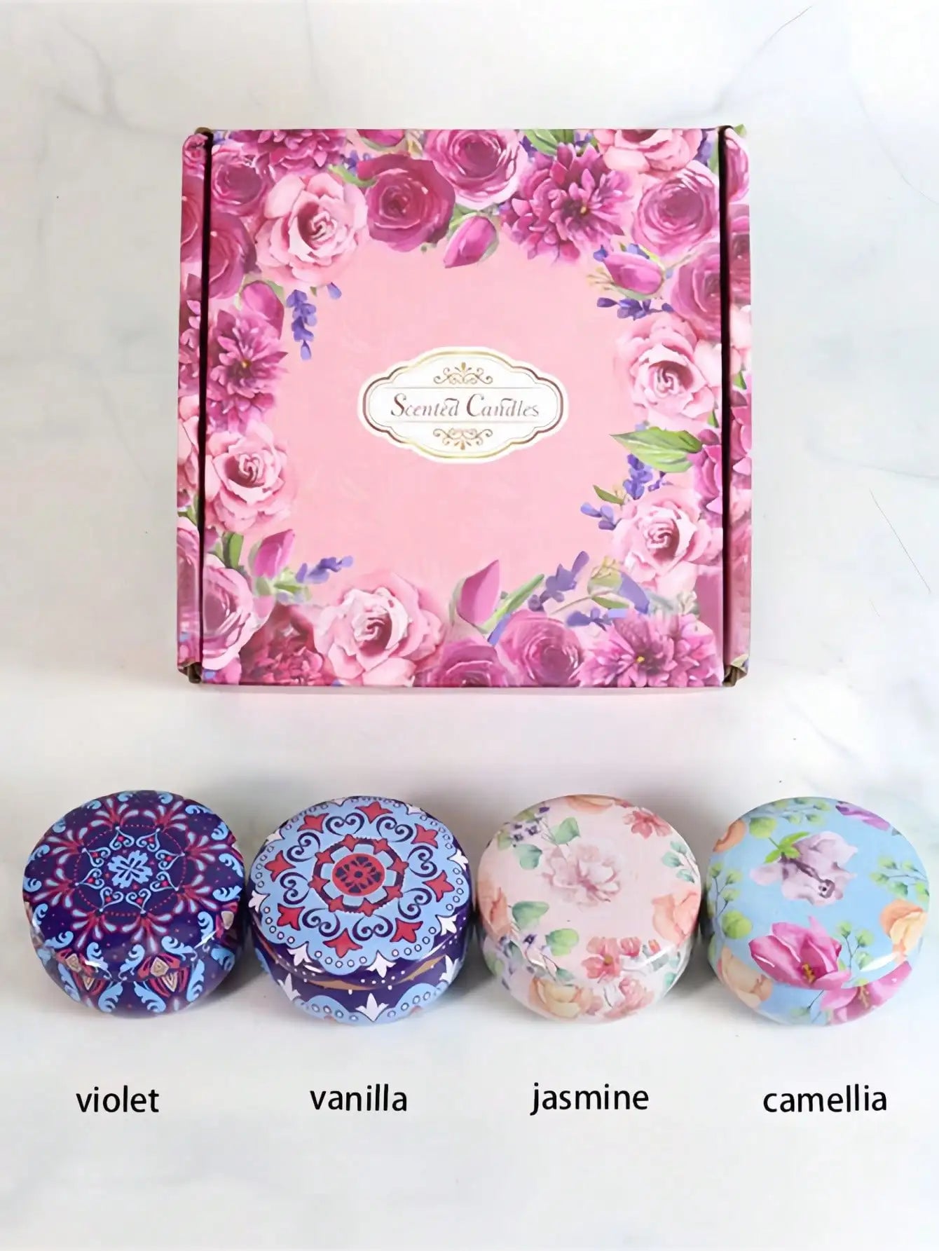 4 cans/set of hot melt wax aromatherapy set, homemade soy candle cup, flower candles for wedding and holiday decoration