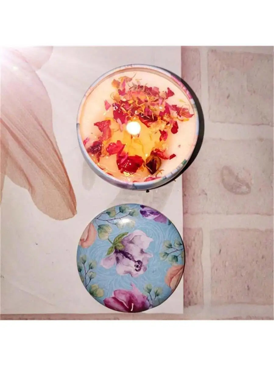 4 cans/set of hot melt wax aromatherapy set, homemade soy candle cup, flower candles for wedding and holiday decoration