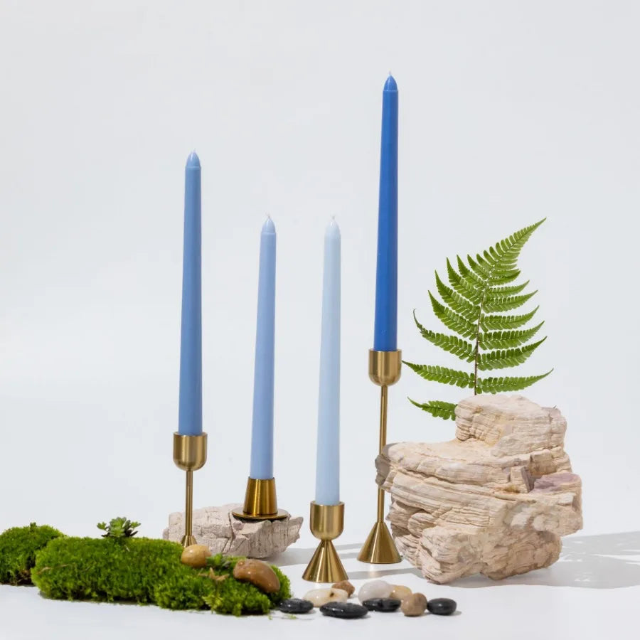 4pcs/set 9.84in gradient color long stem candles, unscented smokeless taper candles for wedding restaurant and home decoration