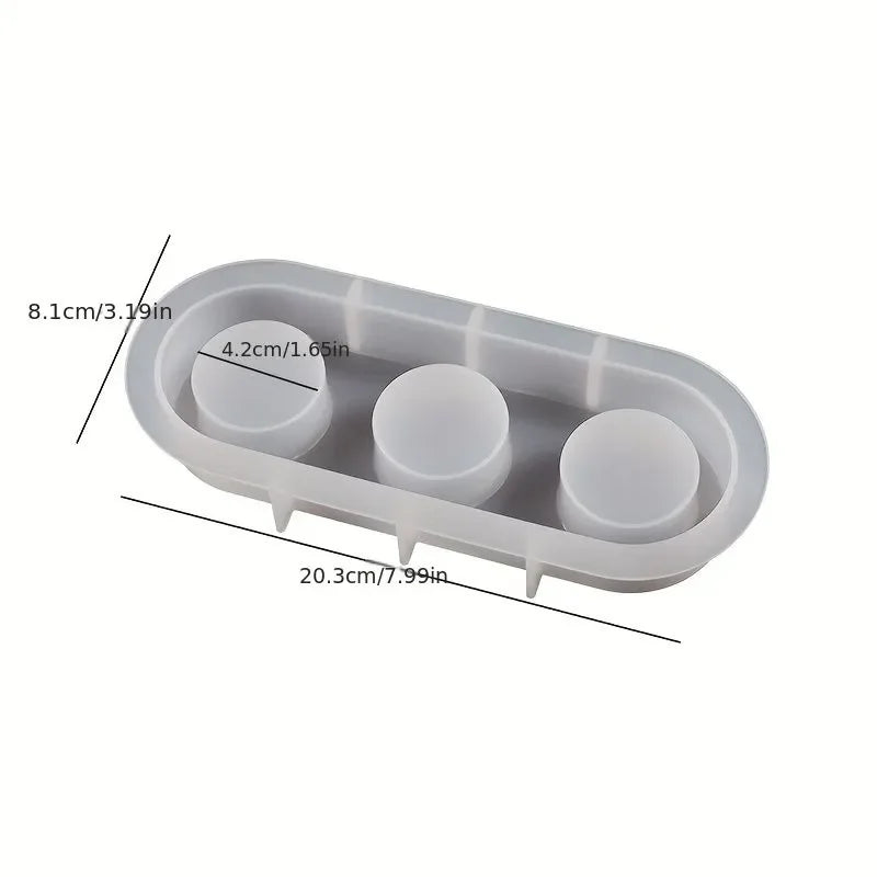 1/2/3 Hole DIY Crystal Epoxy Plastic Resin Mold Porous Round Aromatherapy Gypsum Candle Holder Ornament Silicone Mold