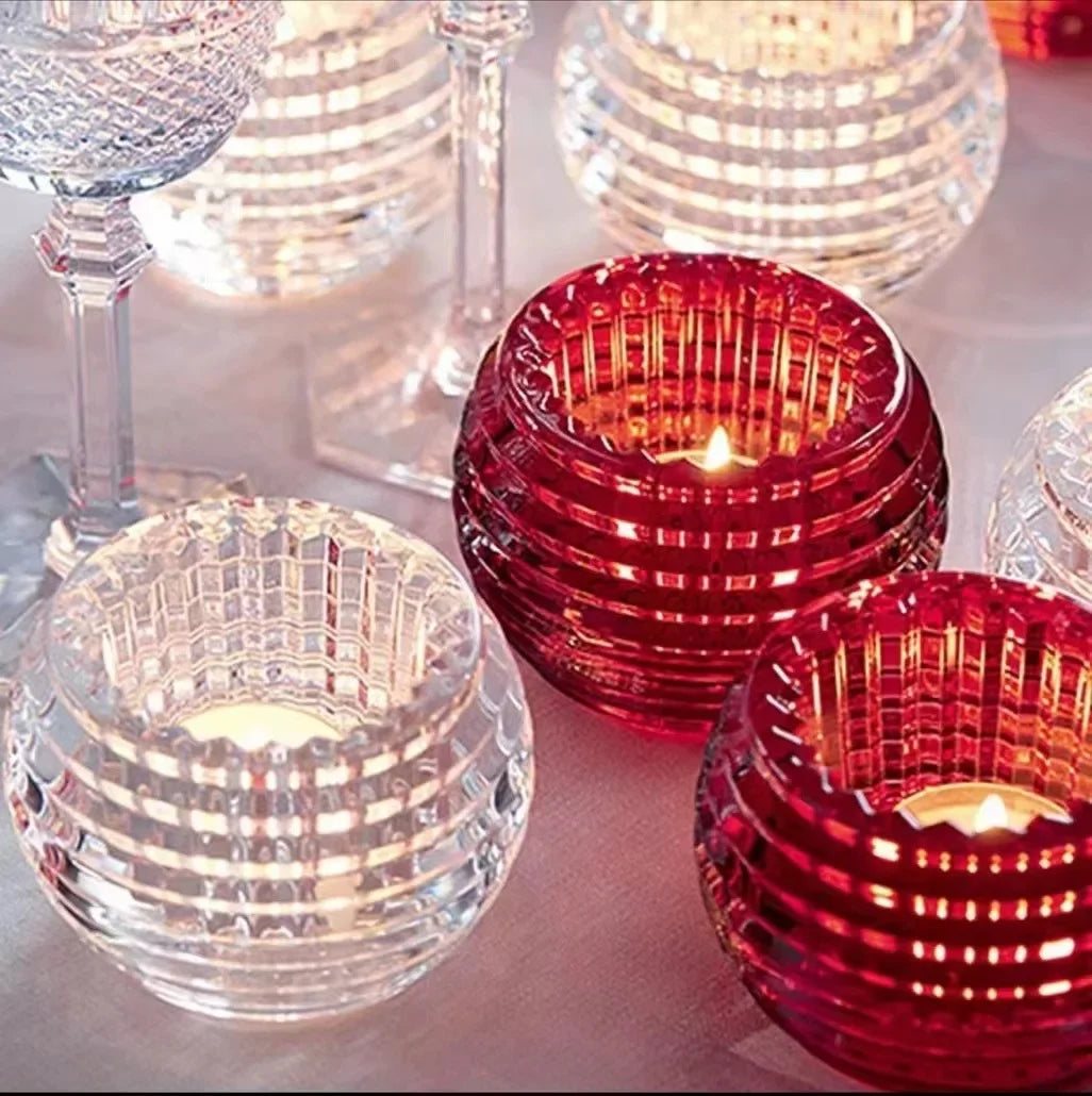 Crystal Tealight Candle Holders Crystal Glass Candlestick Banquet Decorations for Home Wedding Birthday Party and Holidays