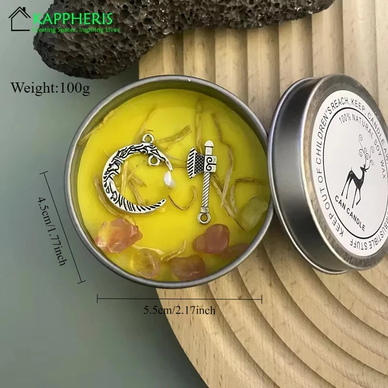 8OZ Crystal Candle Wholesale Tin Can Vanilla Scented Candles In Jars Real Herbs Crystal Candles Home Decoration Lily Rose