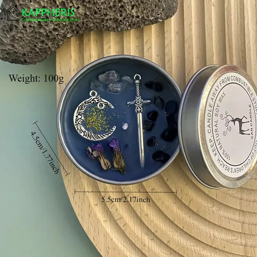 8OZ Crystal Candle Wholesale Tin Can Vanilla Scented Candles In Jars Real Herbs Crystal Candles Home Decoration Lily Rose