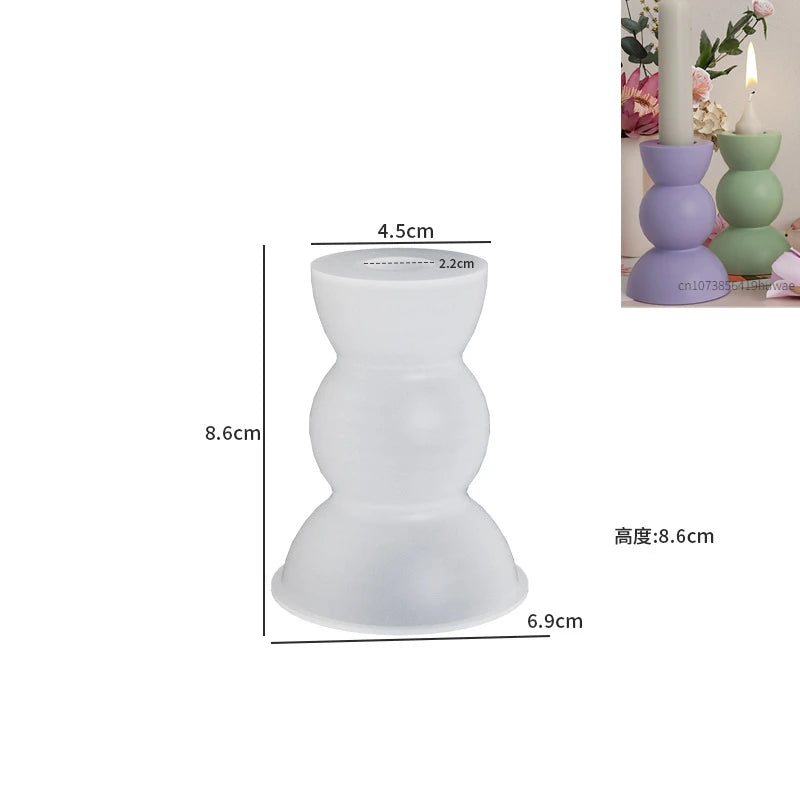 S/M/L/U-Shape Candle Holder Silicone Mold Crystal Mirror Epoxy Resin Mould DIY Cement Gypsum Arched Mould Candlestick Home Decor