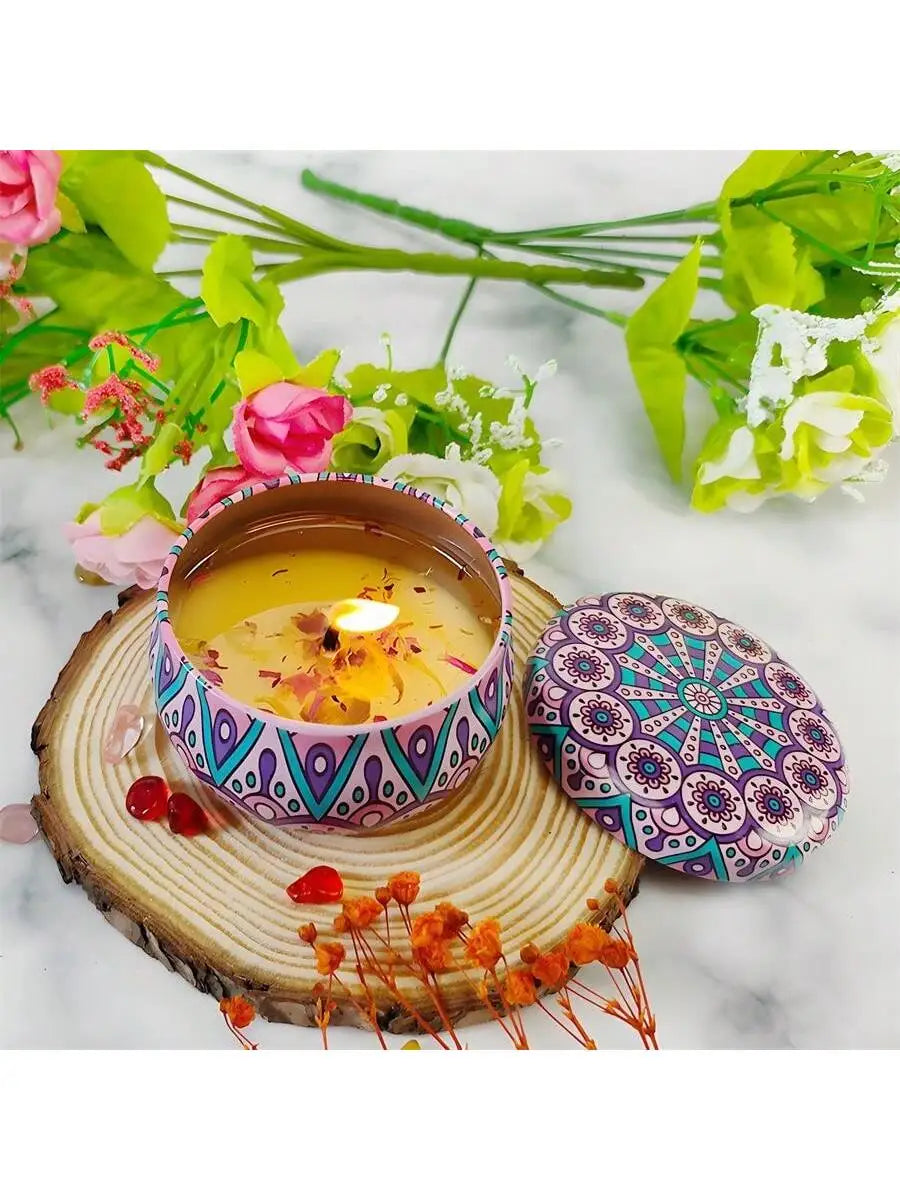 4 cans/set of hot melt wax aromatherapy set, homemade soy candle cup, flower candles for wedding and holiday decoration