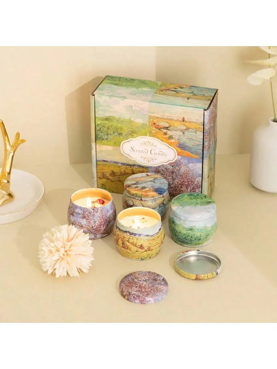 4 cans/set of hot melt wax aromatherapy set, homemade soy candle cup, flower candles for wedding and holiday decoration