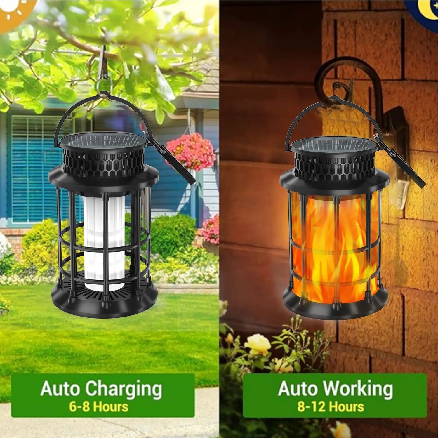Solar Flame Lamp Outdoor Garden Lawn Landscape Christmas Party Decoration Holiday Festival Night Light Automatically Lights Up