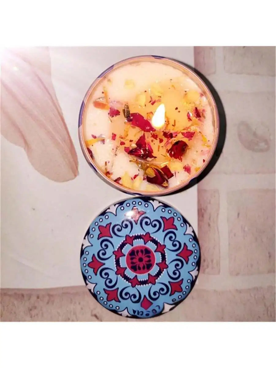 4 cans/set of hot melt wax aromatherapy set, homemade soy candle cup, flower candles for wedding and holiday decoration