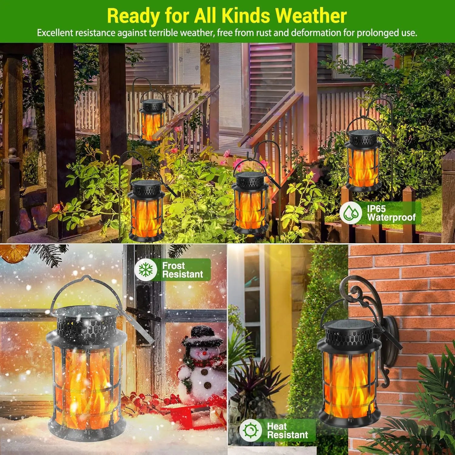 Solar Flame Lamp Outdoor Garden Lawn Landscape Christmas Party Decoration Holiday Festival Night Light Automatically Lights Up