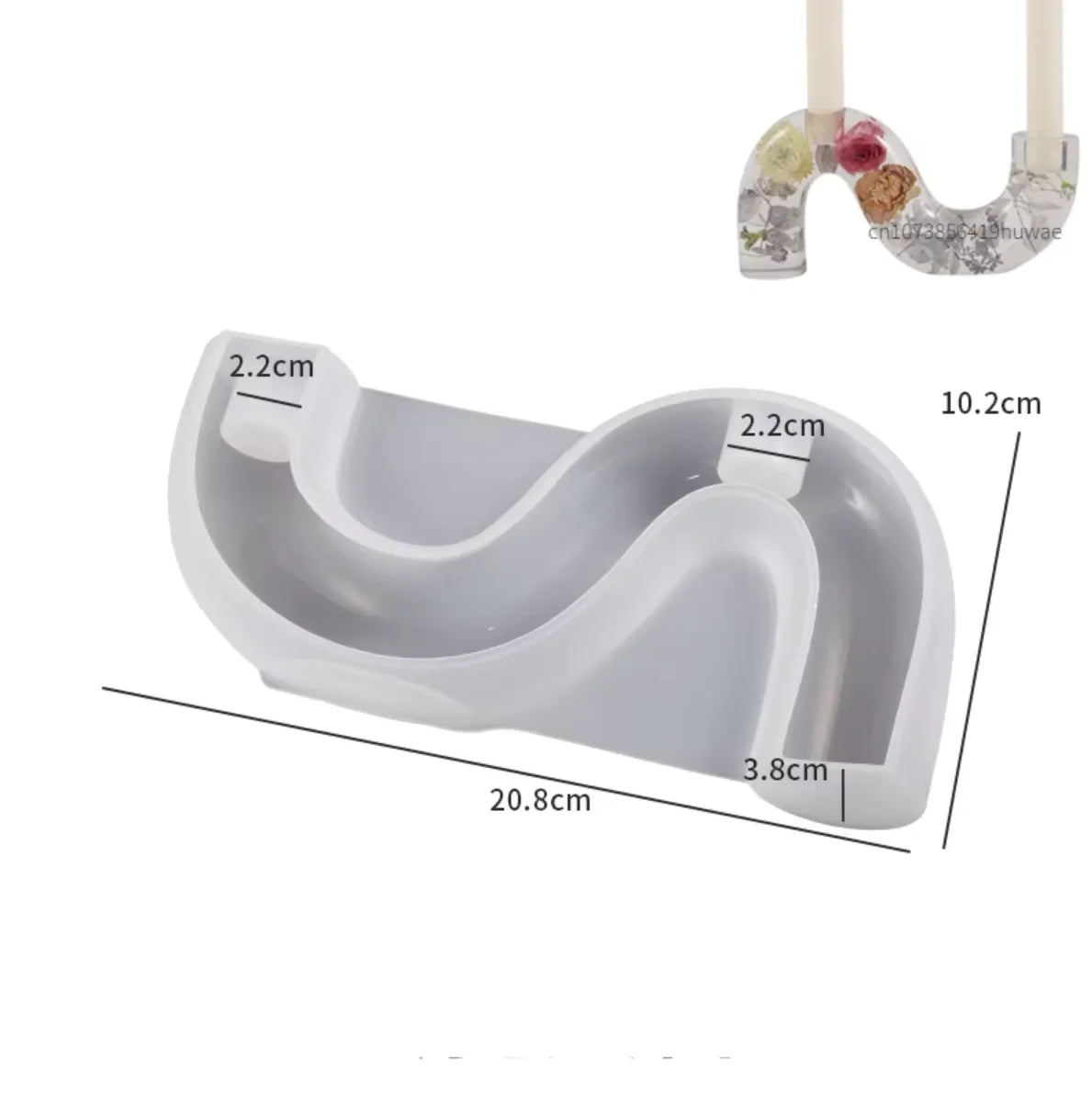 S/M/L/U-Shape Candle Holder Silicone Mold Crystal Mirror Epoxy Resin Mould DIY Cement Gypsum Arched Mould Candlestick Home Decor