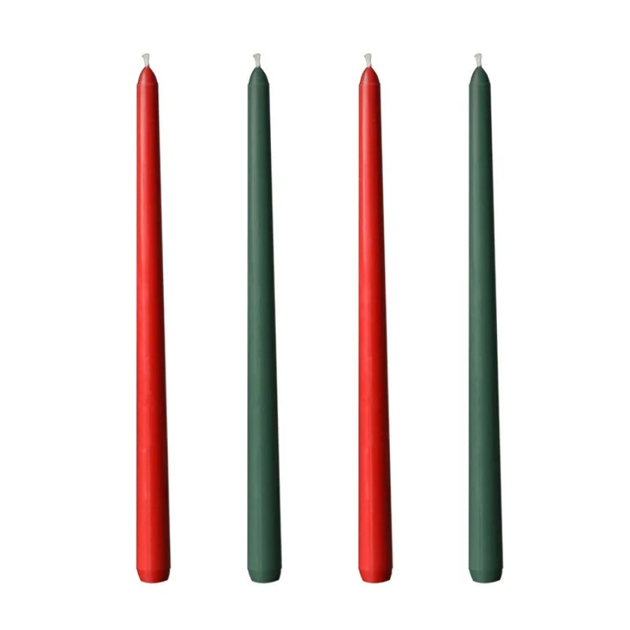 4pcs/set 9.84in gradient color long stem candles, unscented smokeless taper candles for wedding restaurant and home decoration