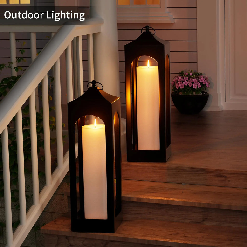 LED Large Electronic Candle Lights Waterproof Flickering LED Flameless Candle Christmas Patio Simulation Pillar Candle