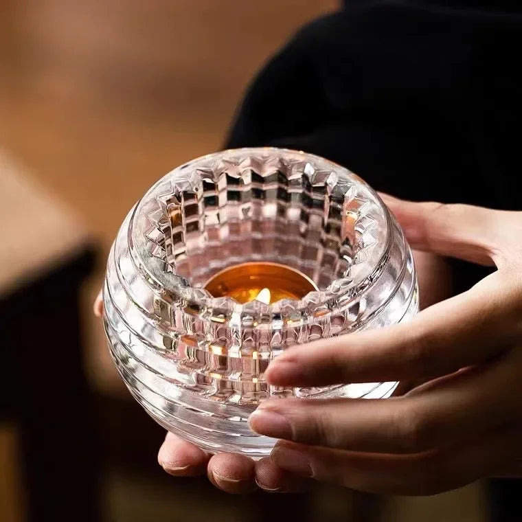 Crystal Tealight Candle Holders Crystal Glass Candlestick Banquet Decorations for Home Wedding Birthday Party and Holidays
