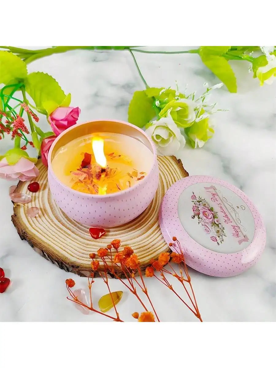 4 cans/set of hot melt wax aromatherapy set, homemade soy candle cup, flower candles for wedding and holiday decoration