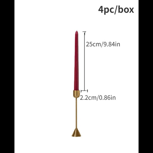 4pcs/set 9.84in gradient color long stem candles, unscented smokeless taper candles for wedding restaurant and home decoration