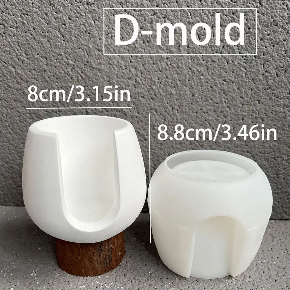 Heating Aroma Candle Holder Concrete Silicone Mold Round Melted Wax Furnace Diffusing Gypsum Hydroponic Test Tube Planters Mould
