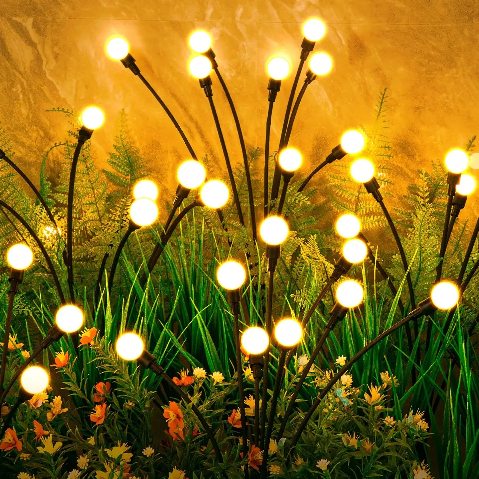 10 Lights Solar Lawn Lamp Garden Lamp, Garden Ramadan Decoration Festival Lamp, LED Wind-driven FireflyGround Plug Lamp