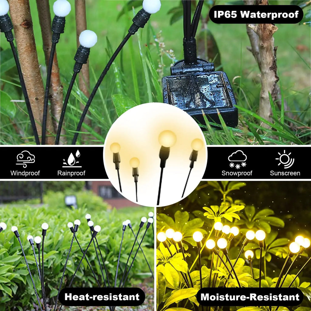 10 Lights Solar Lawn Lamp Garden Lamp, Garden Ramadan Decoration Festival Lamp, LED Wind-driven FireflyGround Plug Lamp