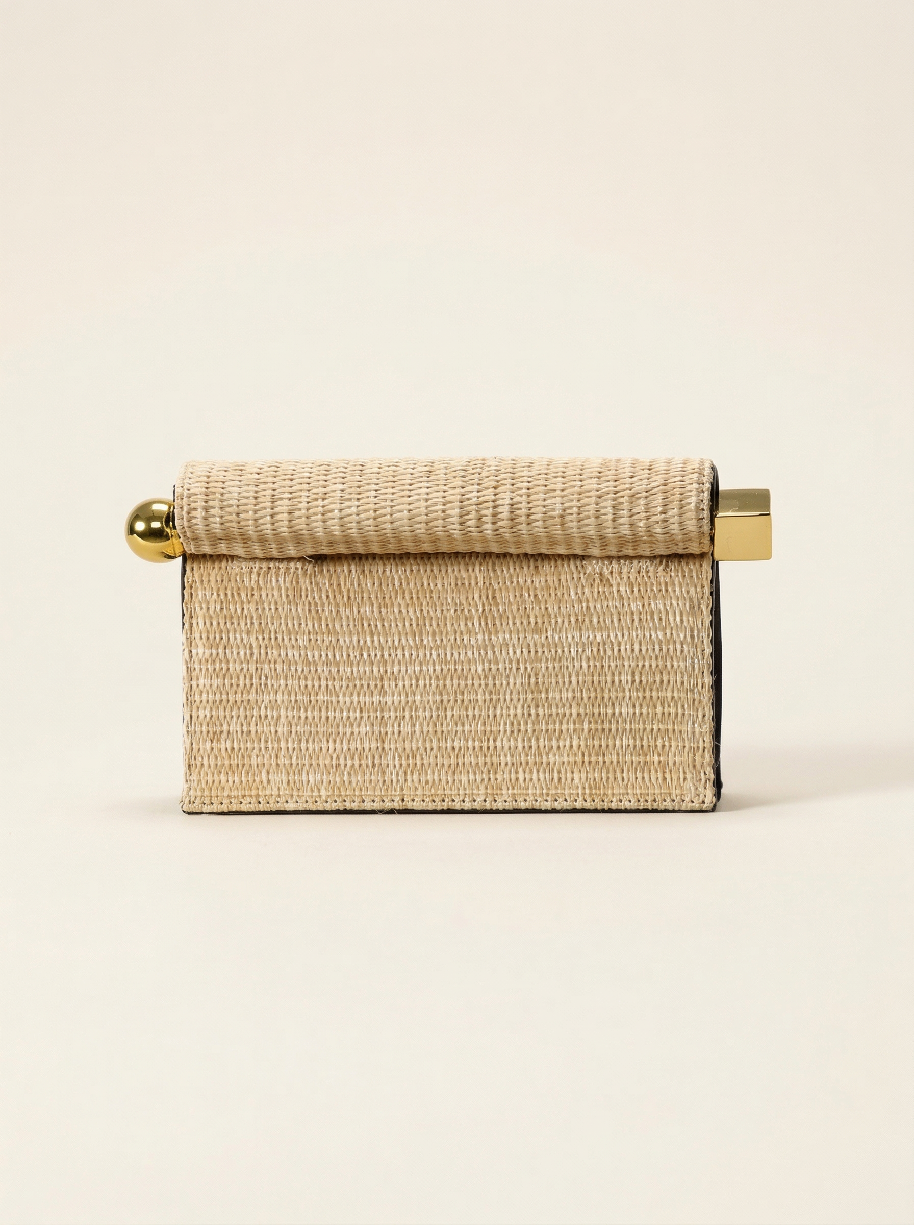 Elegant Woven Straw Foldover Clutch Natural Evening Handbag for Special Occassion