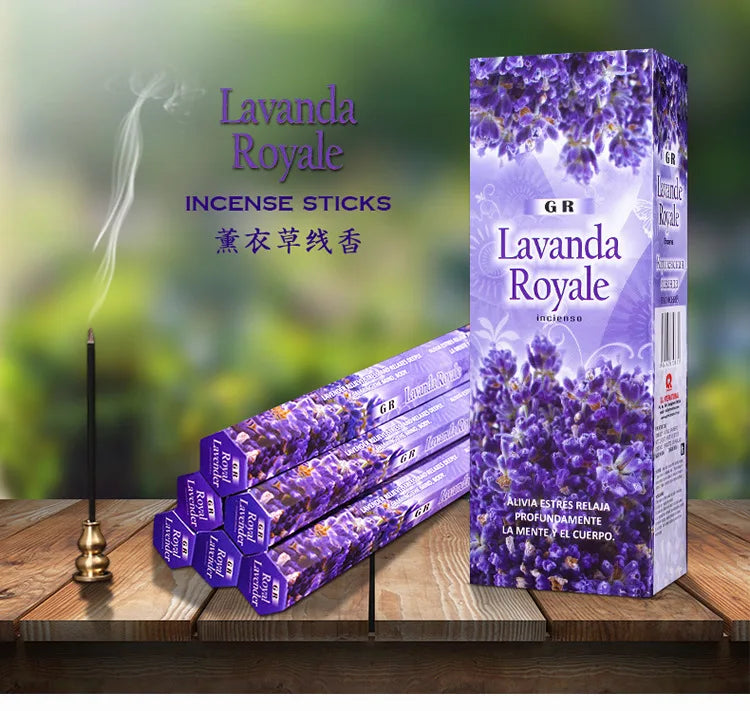 20pcs/set Home Fragrance Stick Incense Indian Royal Lavender Sandalwood gardenia Burning Artificial Scent  for Healthy Yoga Room