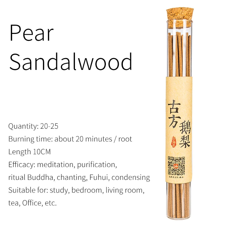 Incense Natural Sandalwood 10CM Home Meditation Purification Stick Purified Air Office Tea Indoor Ceremony Buddha 25Pcs/Box