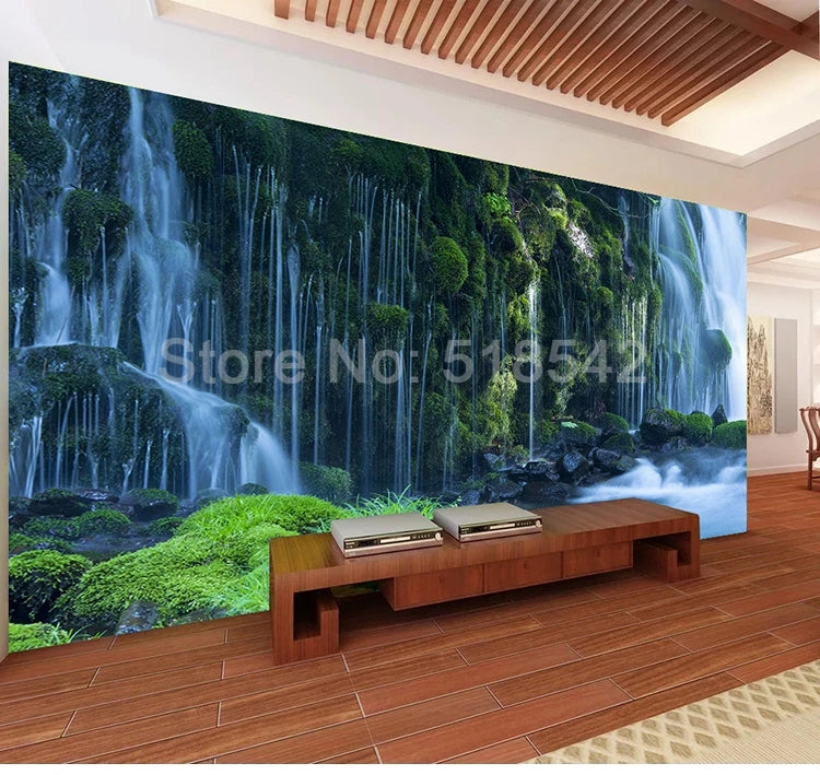 Waterfall Landscape Custom 3D Photo Wallpaper Natural Scenery Wall Murals Decals Home Decor Wallpaper Roll For Bedroom Walls