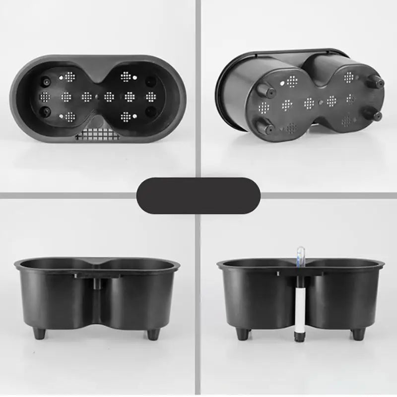 Indoor Plant With Indicator Wooden Leg Flower Containers Anti-slip Breathable Self Watering Pots Lazy Automatic Water Flowerpot