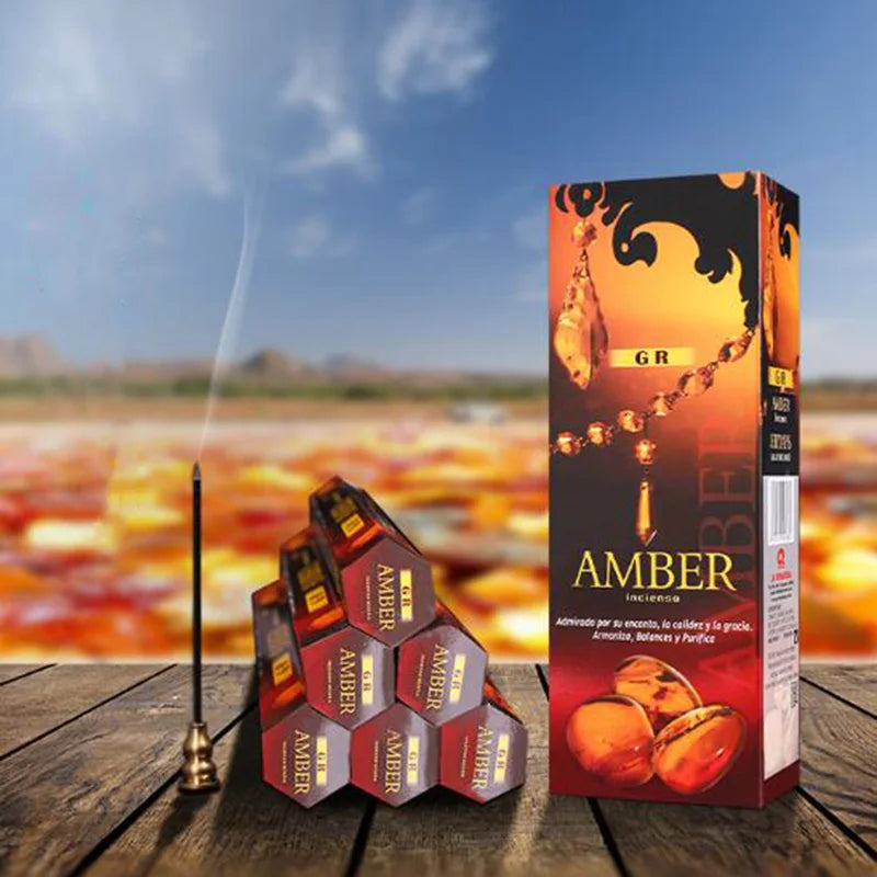 India Incense Amber Aroma Incense Stick Original Imported Big Box Air Clean Fragrance Incense Home Decor