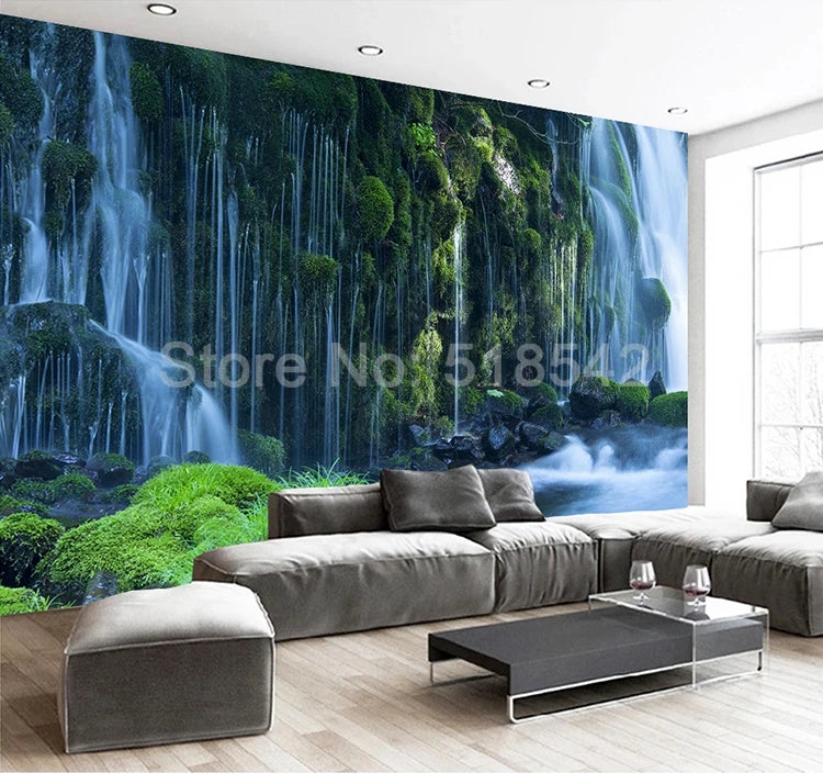 Waterfall Landscape Custom 3D Photo Wallpaper Natural Scenery Wall Murals Decals Home Decor Wallpaper Roll For Bedroom Walls