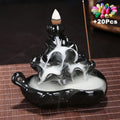 Free 20Pcs Incense cones Creative Home Decor Backflow Stick Incense Burner Ceramic Censer Home Decoration Use In Home Teahouse