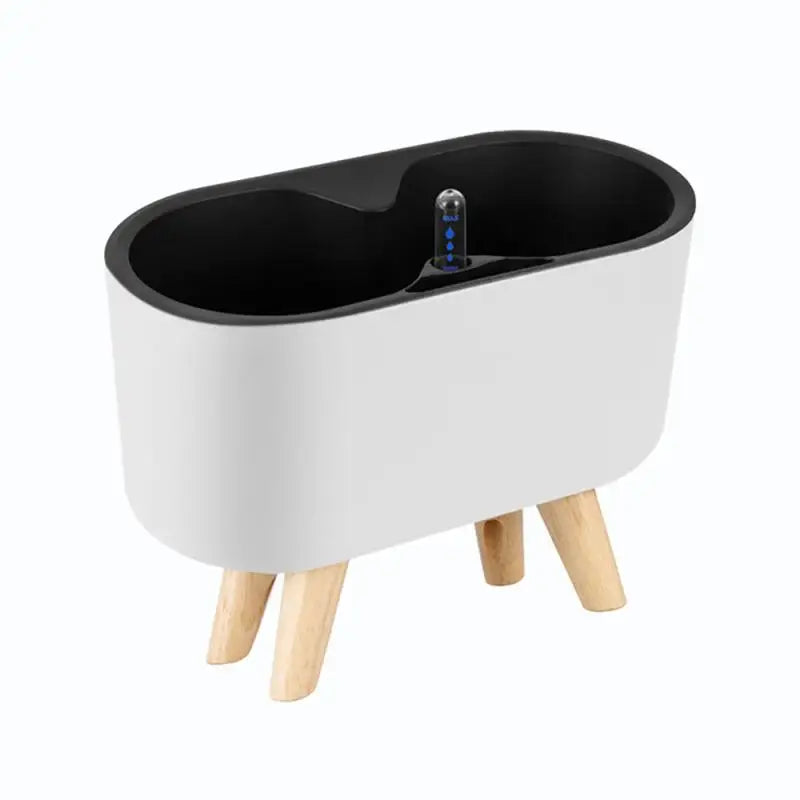 Indoor Plant With Indicator Wooden Leg Flower Containers Anti-slip Breathable Self Watering Pots Lazy Automatic Water Flowerpot