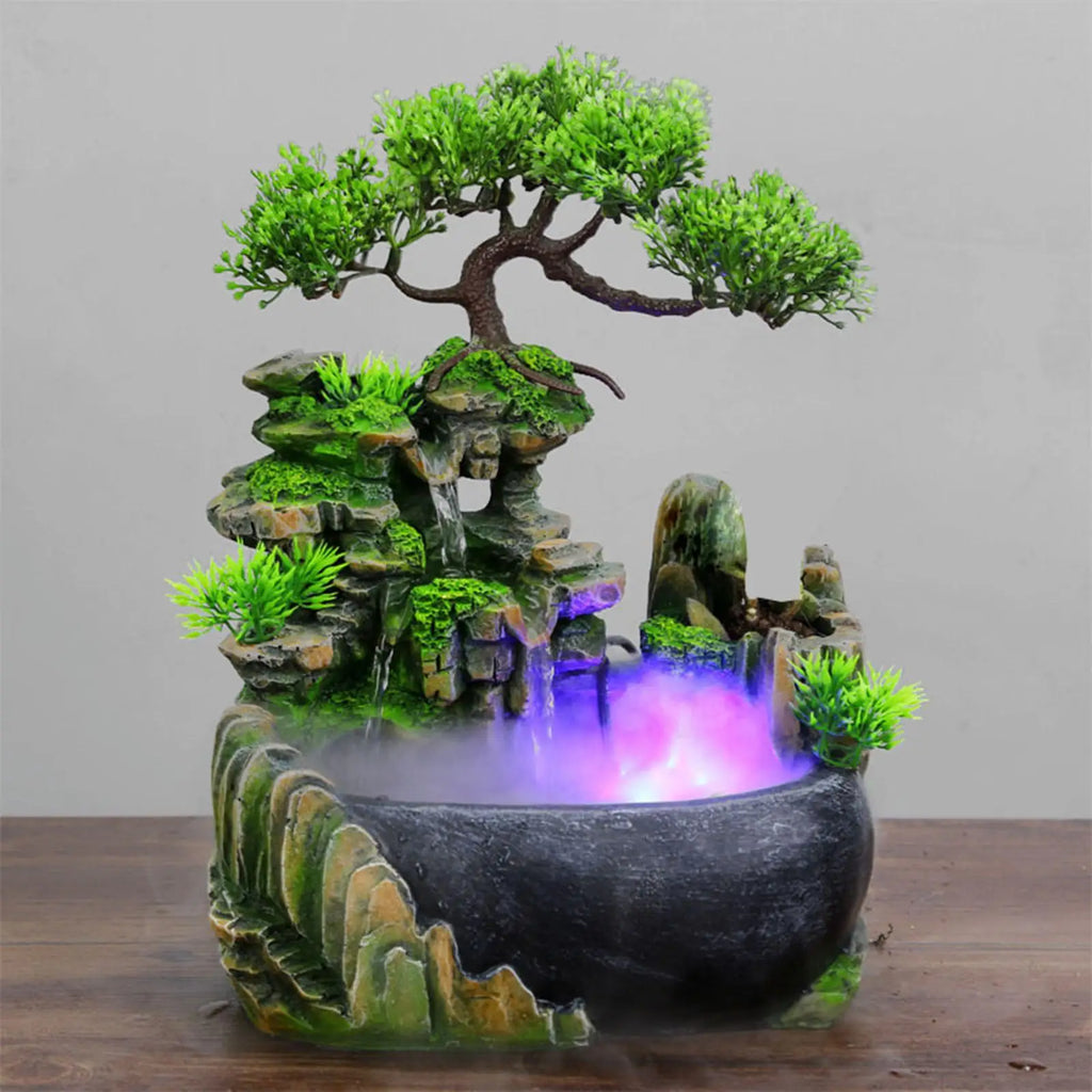 Tabletop Fountain Indoor Rockery Waterfall Humidifier Fountain - Calming and Relaxing , Relaxation Bedroom Decoration