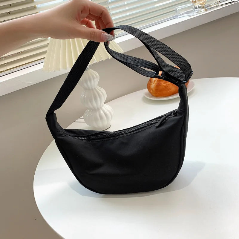 Upgraded Version Simple Design Women's Messenger Bag Nylon Hobos Small Shoulder Bags Vintage Female Girls Purse Cloth Handbags