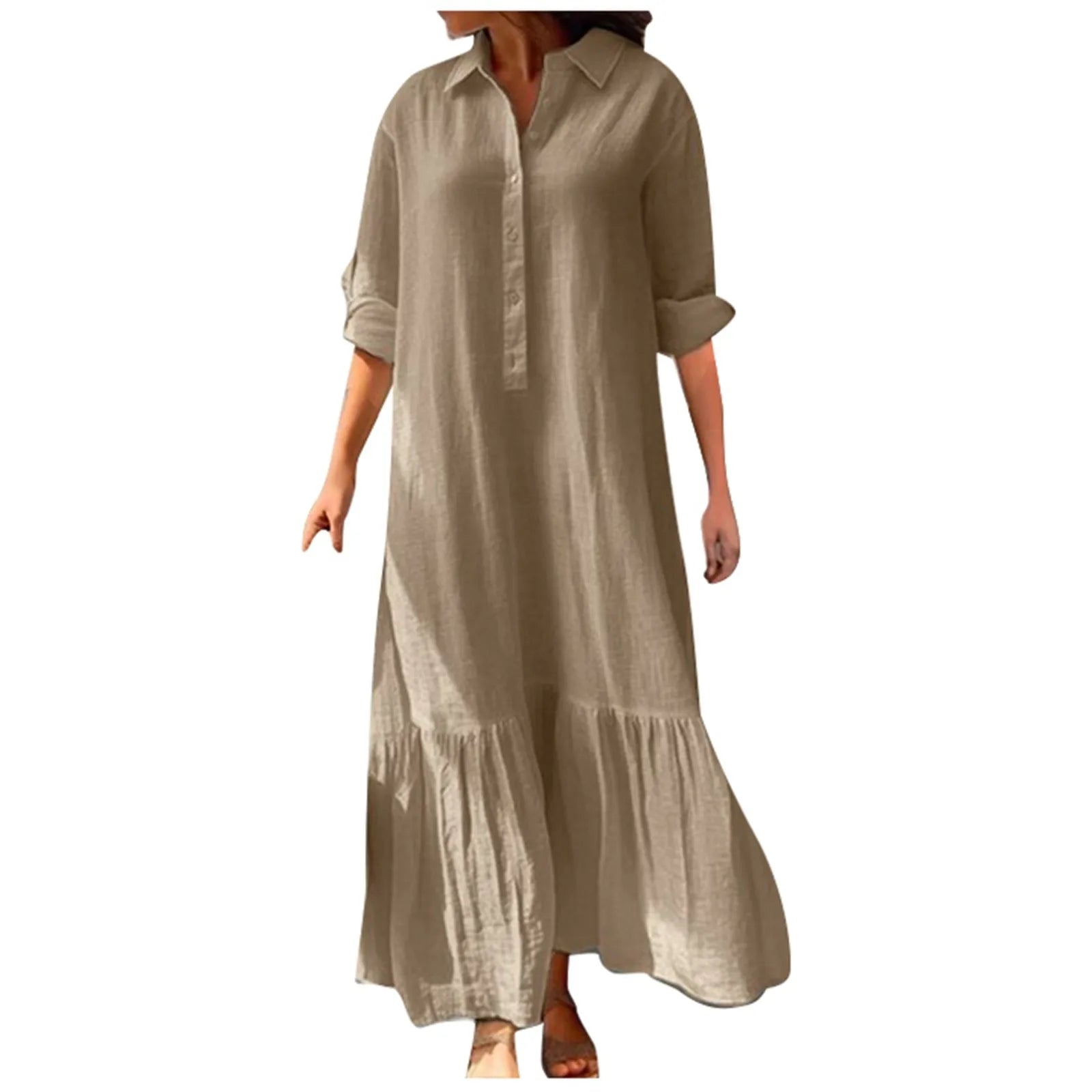 2024 Summer Cotton Linen Women Dress Black Loose Long Sleeve Shirt Dresses Female Summer Casual Oversize Elegant Clothes Ladies