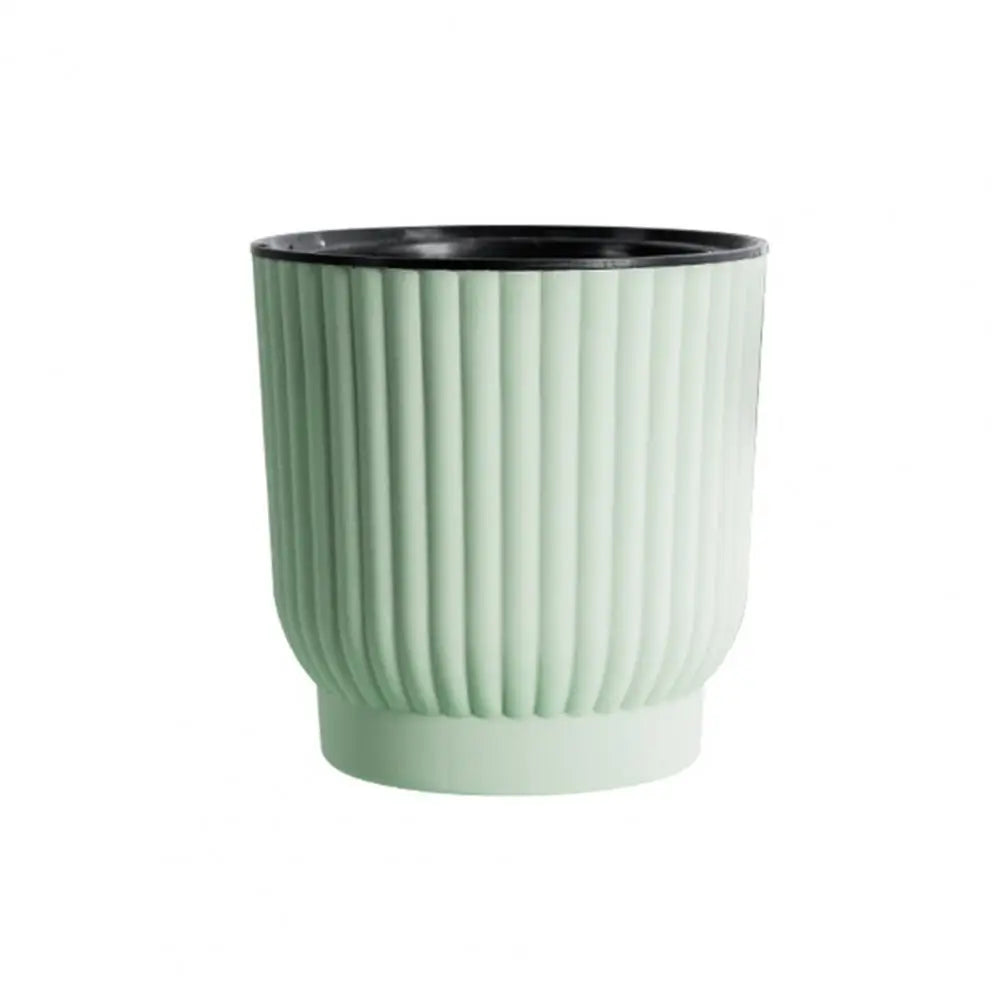 Indoor Self Watering Pot Ventilated Basin Planter Self Watering Indoor Plant Pots with Reservoir Rope Modern Plastic for Herbs