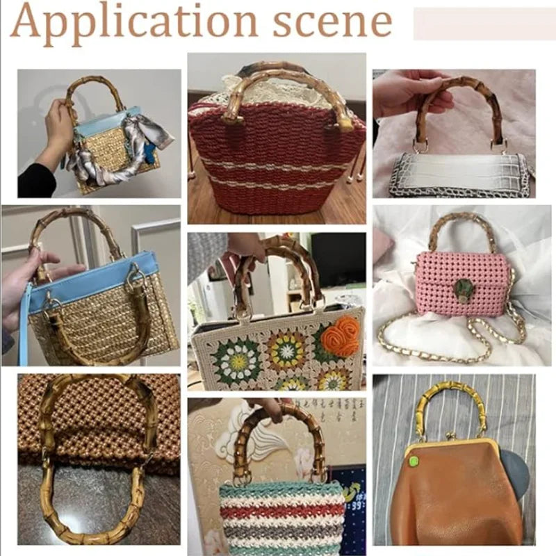 Vintage Women Bamboo Handles Purses Hand Bags U Shape Bag Strap for DIY bag Accessories Highquality Plastic Handle Replacement