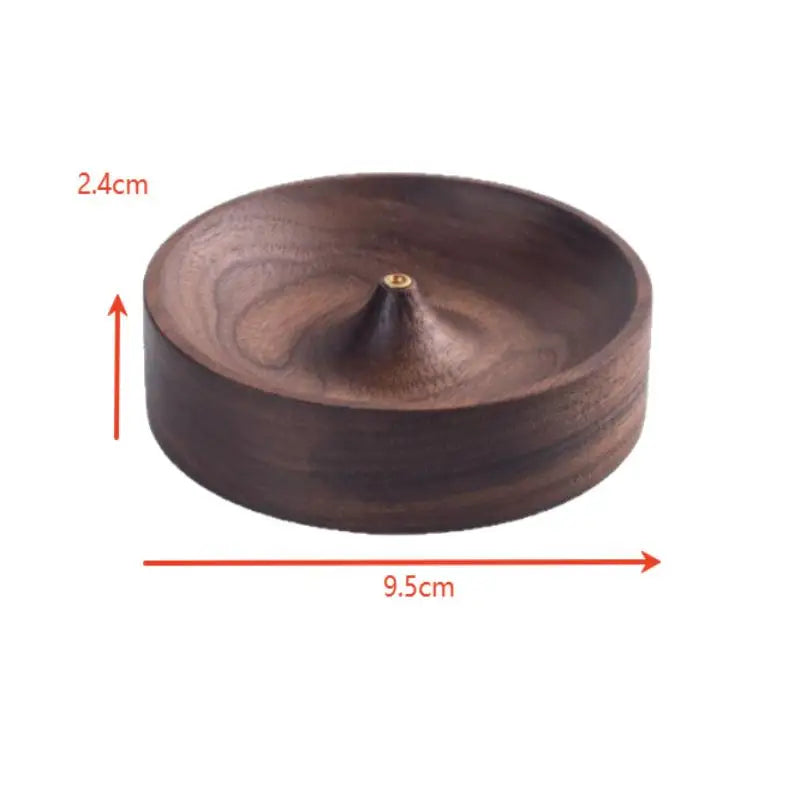 SI1pc new Incense Stick Handmade Tea Ceremony Round Incense Burner Agarwood Tray Holder North American Black Walnut Solid Wood