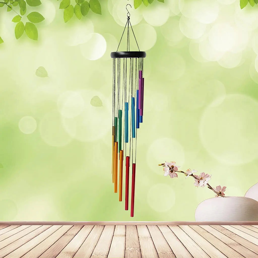 Beautiful and Soothing Musical Wind Chime with 12 Tubes and Bells - Perfect for Relaxation and Meditation