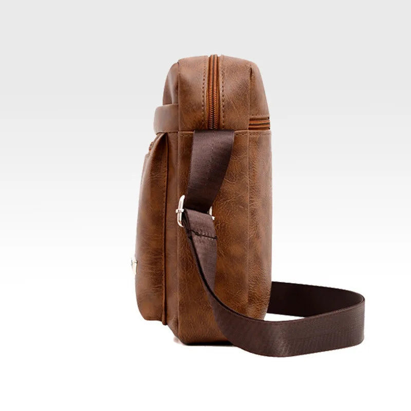 Men's PU Leather Crossbody Shoulder Bags High quality Tote Fashion Business Man Messenger Bag  Leather Bags fanny pack
