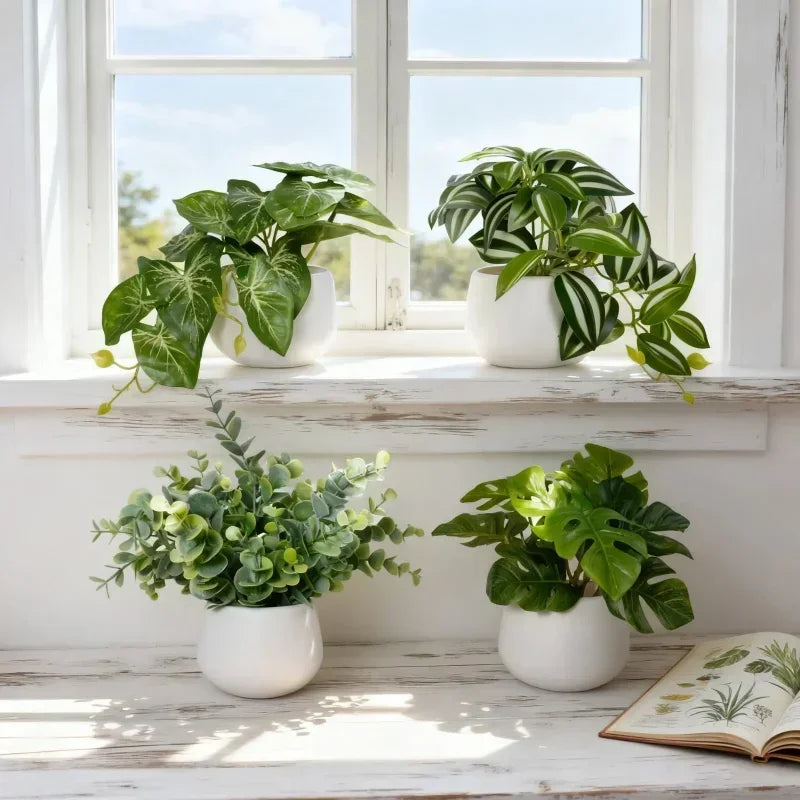 Top Quality Artificial Green Potted Plants for Daily Home Decor Ideal for Windowsills And Desktops
