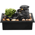 Desktop Water Fountain LED Indoor Decorative Fountain Creative Craft Home Decor Small Waterfall Fountains Zen Meditation Fountai