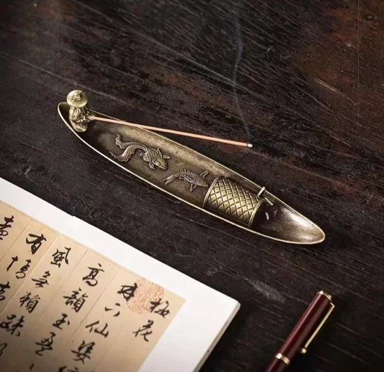 Creative Incense Holder Boat Fishing Men Insence Burner Japanese Style Incense Stick Burners Aromatherapy Ornament Home Decor