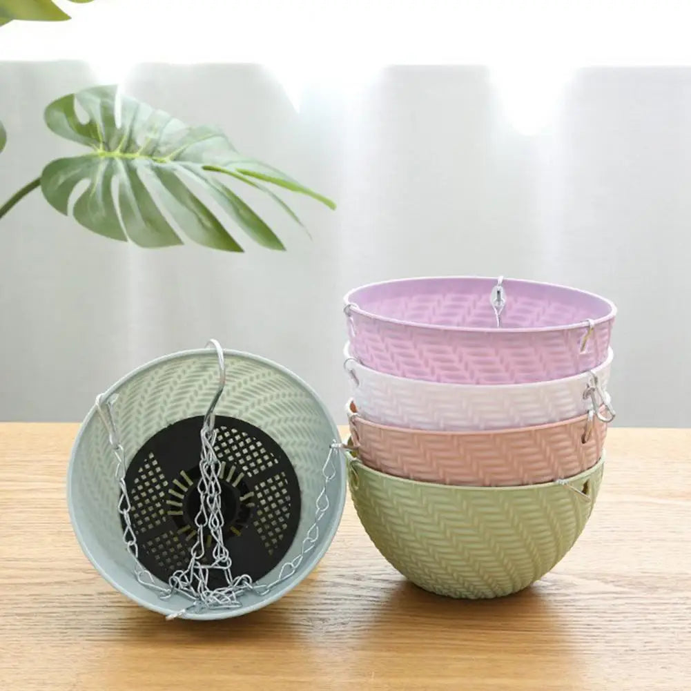 Hanging Planter for Indoor Plants Wide Mouth Flower Pot with Water Reservoir Plant Pot Plant Hangers for Balcony Garden Office