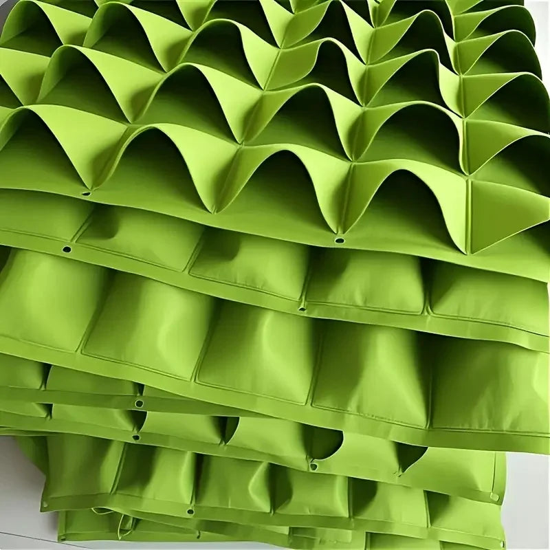 18-Pocket Vertical Garden Planter, Wall-Mounted Bag for Balcony/Patio. Grow herbs & vegetables indoors/outdoors. Space-saving.